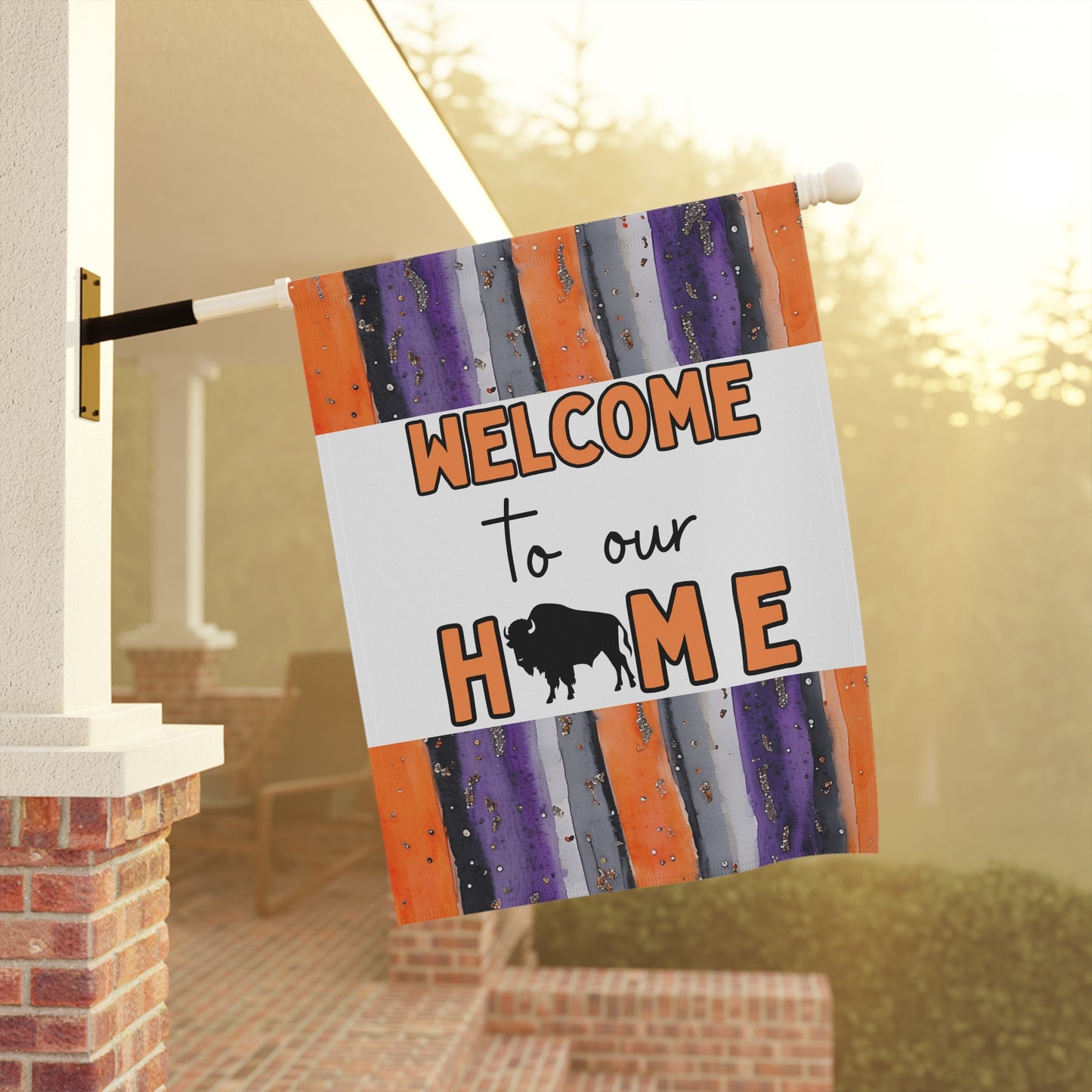 Welcome to Our Home Buffalo Lacrosse Watercolor Design