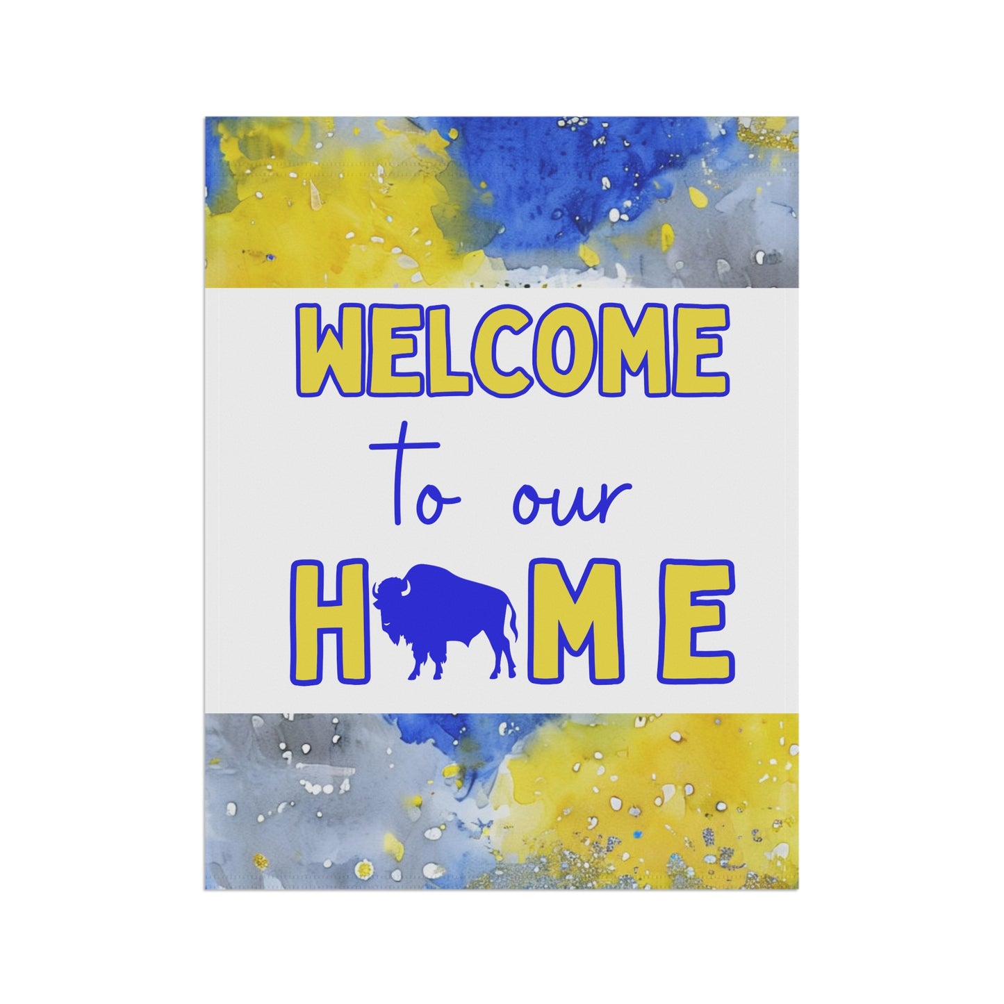 Welcome to Our Home Buffalo Hockey Watercolor Design