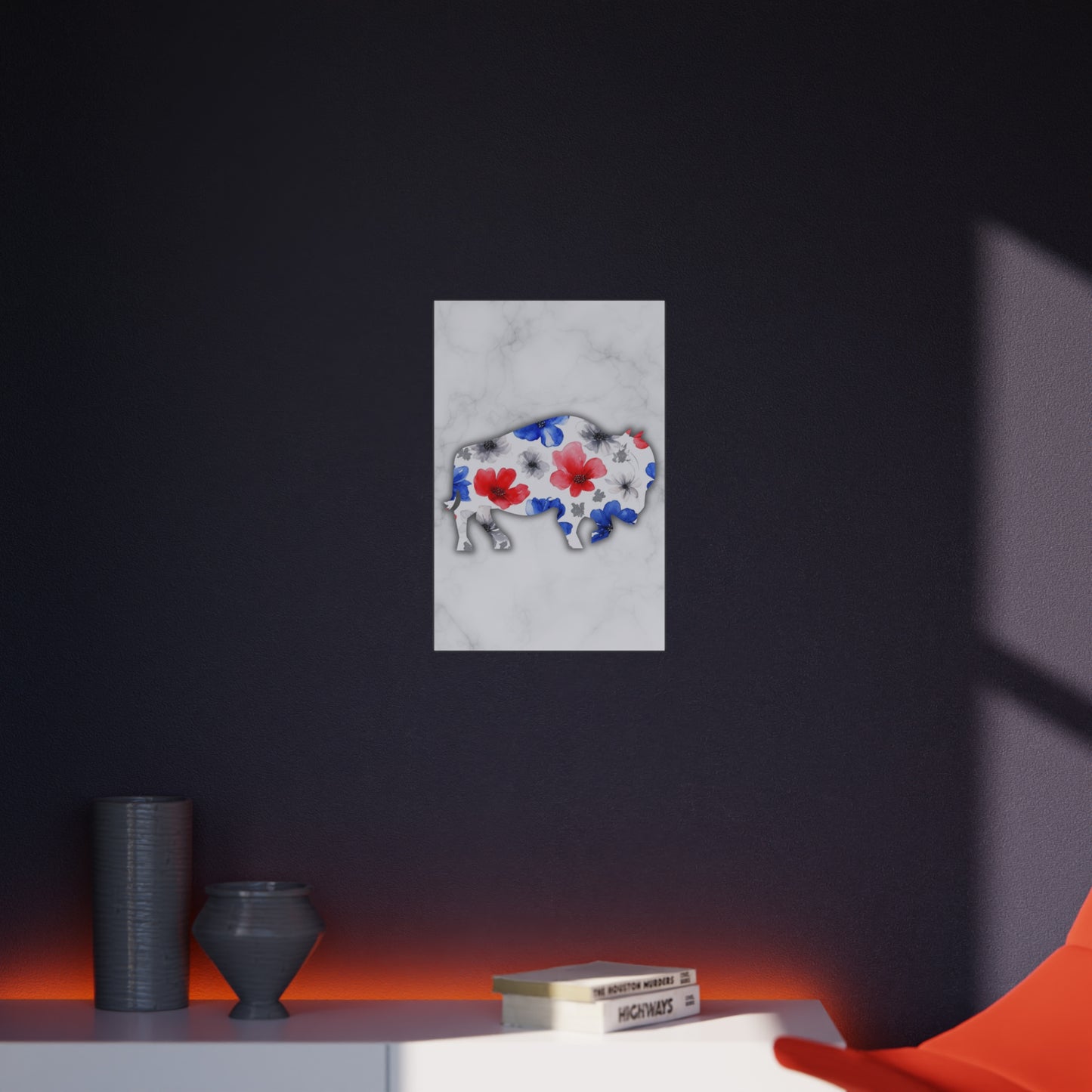 Floral Buffalo Foam Board - Home Decor Wall Art for Nature Lovers