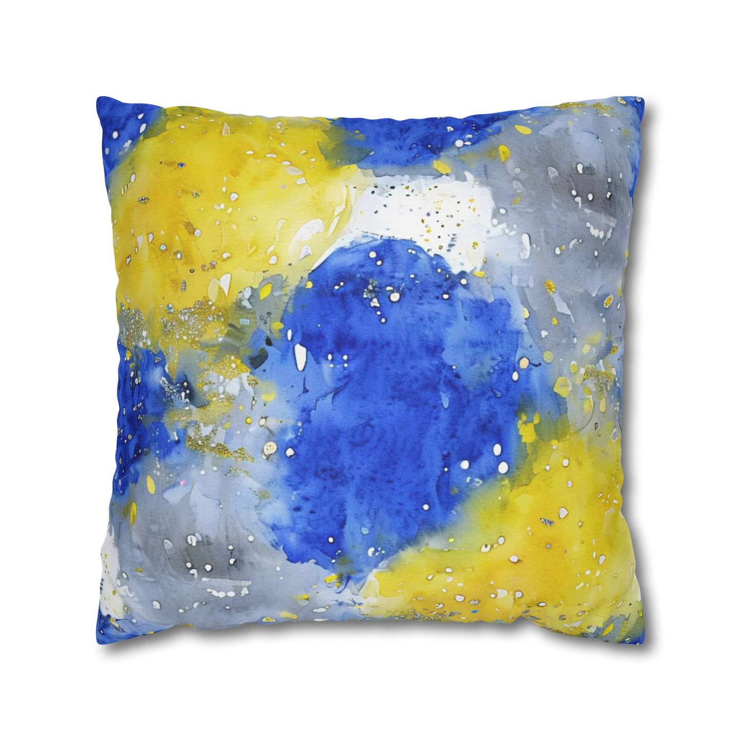 Buffalo Sabres Watercolor Splatter Spun Polyester Square Pillowcase