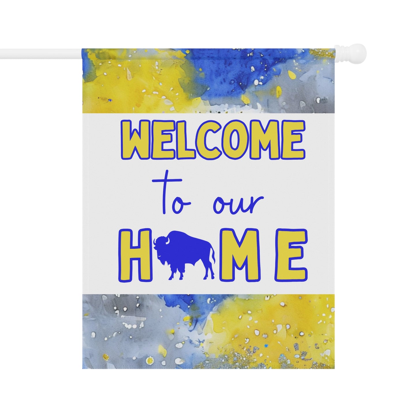 Welcome to Our Home Buffalo Hockey Watercolor Design
