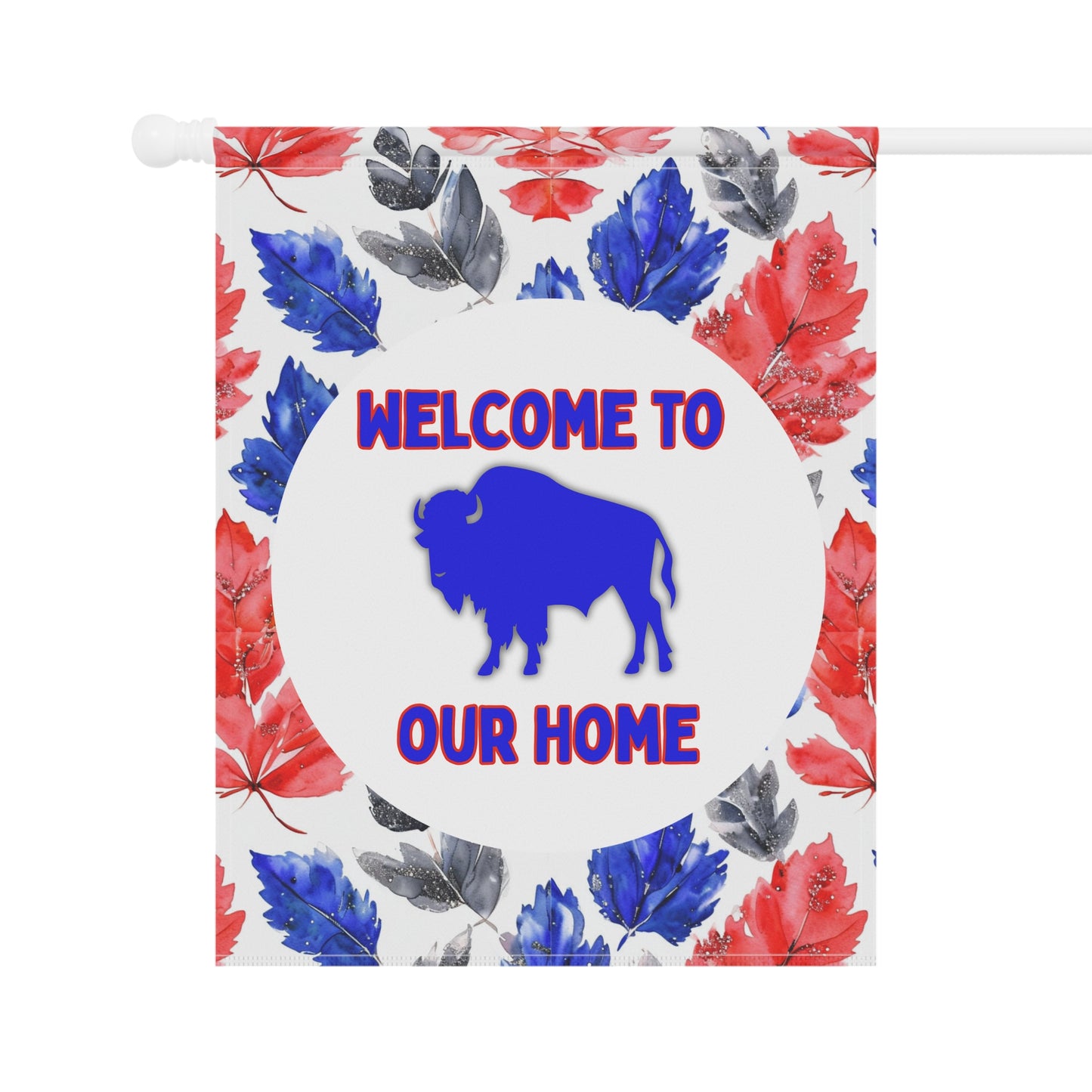 Welcome Home Garden Banner | Watercolor Leaves Outdoor Decoration for Fall