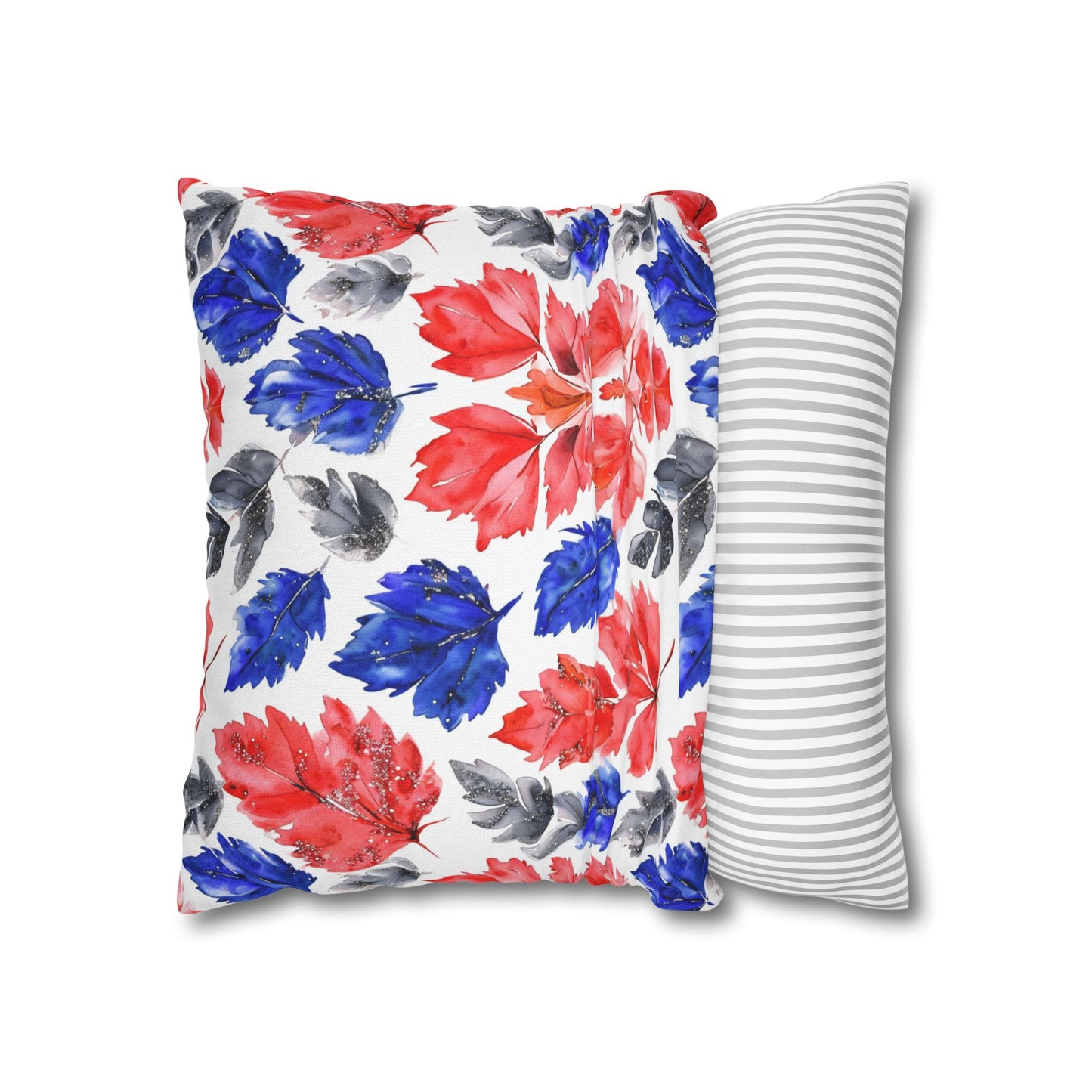 Buffalo Bills Fall Watercolor Leaves Spun Polyester Square Pillowcase