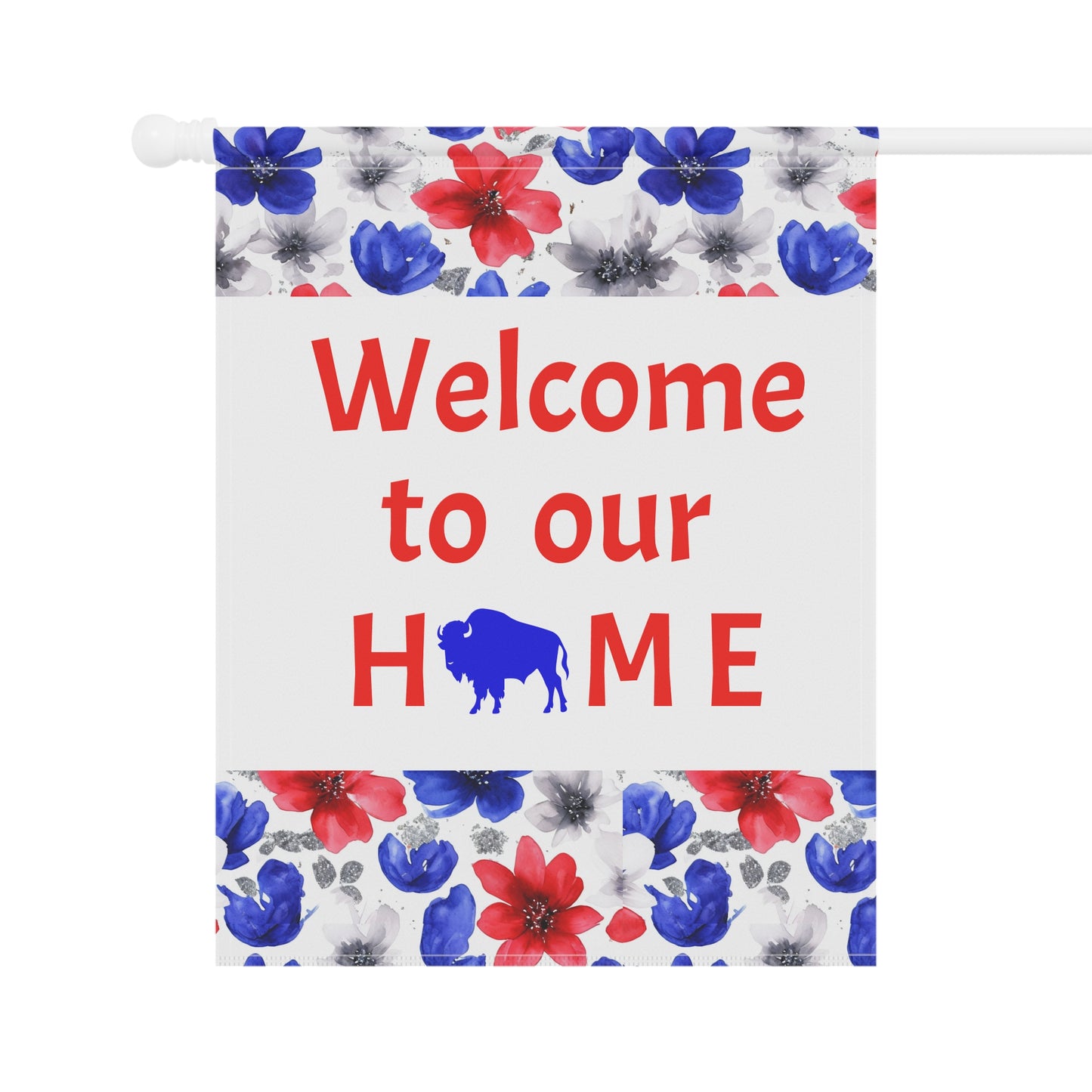 Welcome to Our Home Buffalo Floral Watercolor Design