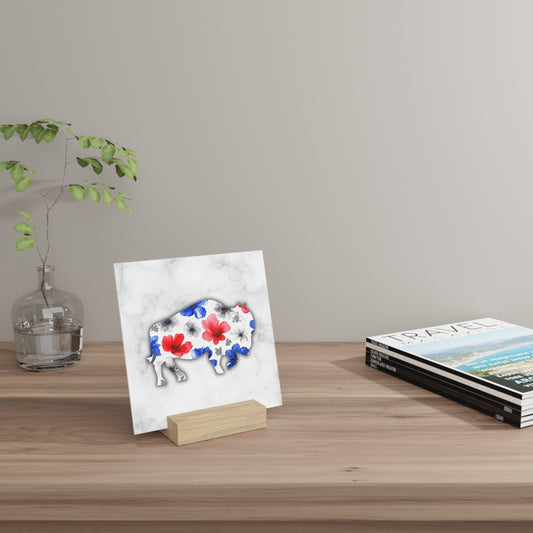 Floral Buffalo Gallery Board with Stand - Home Decor Display