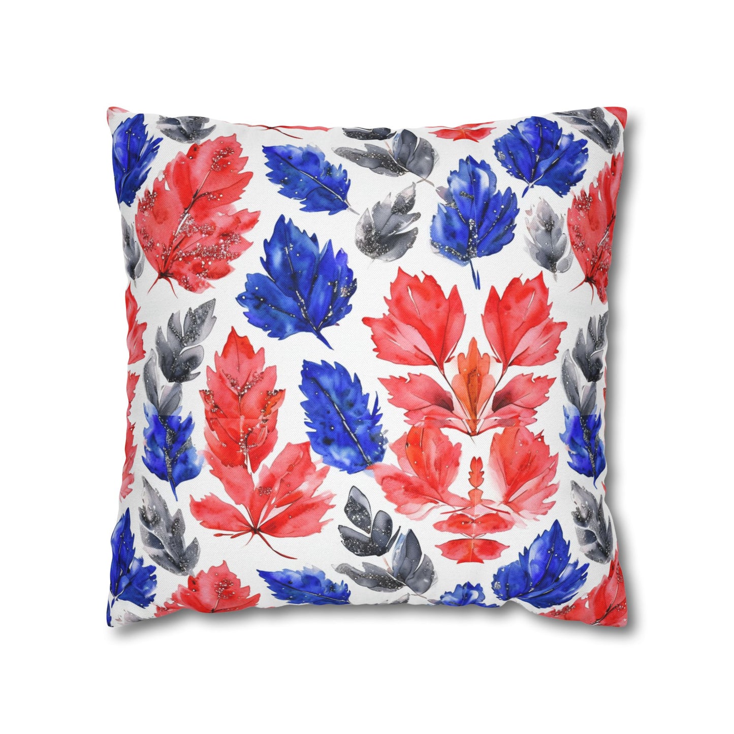 Buffalo Bills Fall Watercolor Leaves Spun Polyester Square Pillowcase