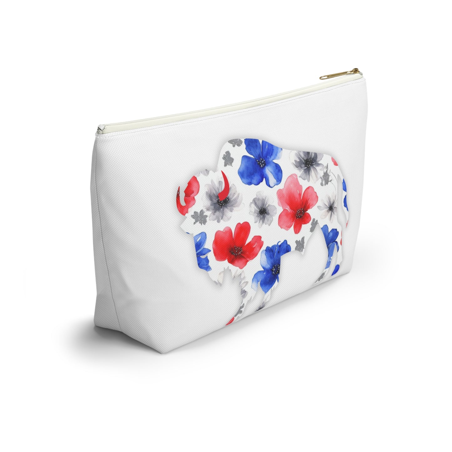 Oh My Josh Buffalo Football Retro Accessory Pouch w T-bottom ~ White
