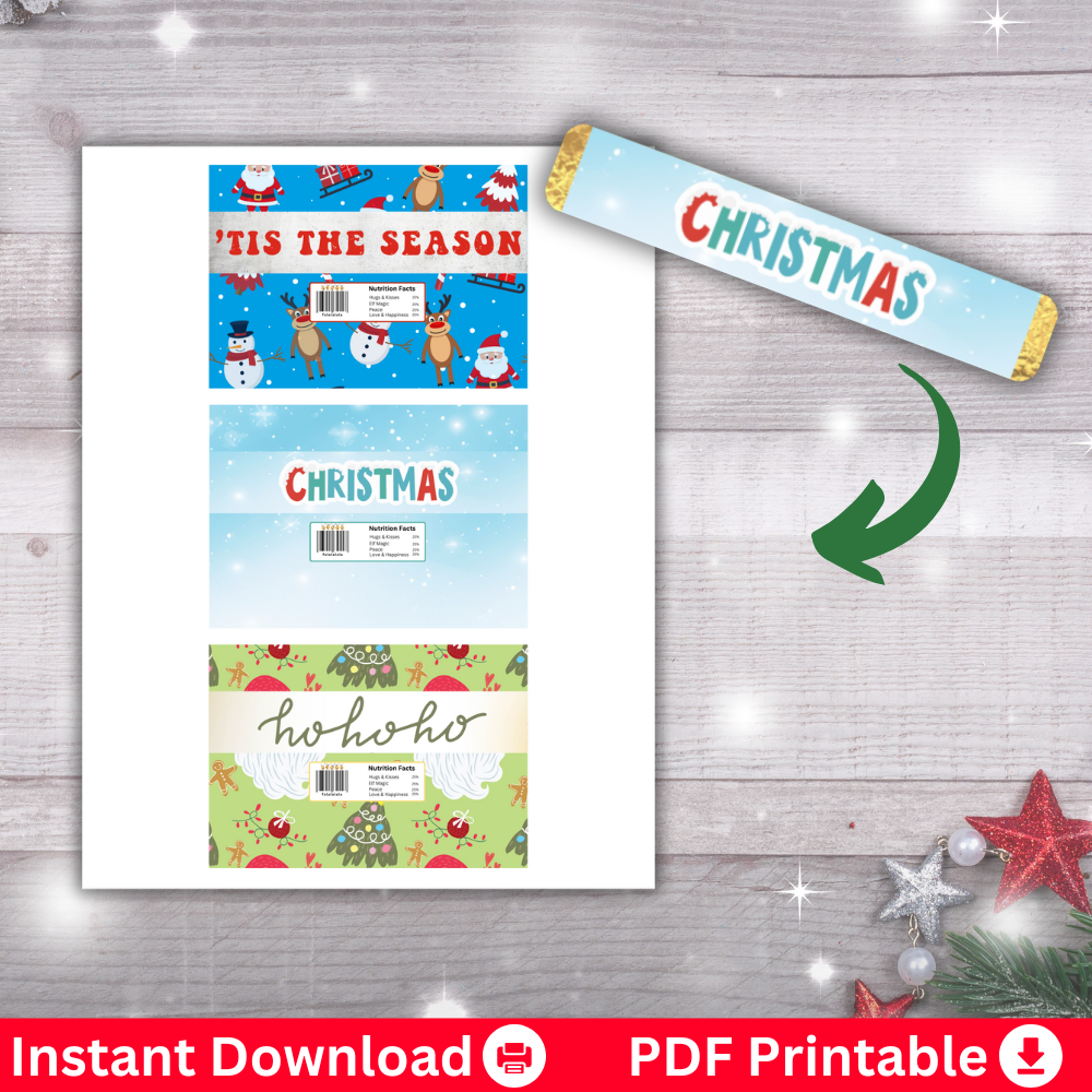Christmas Candy Wrapper Digital Downloads