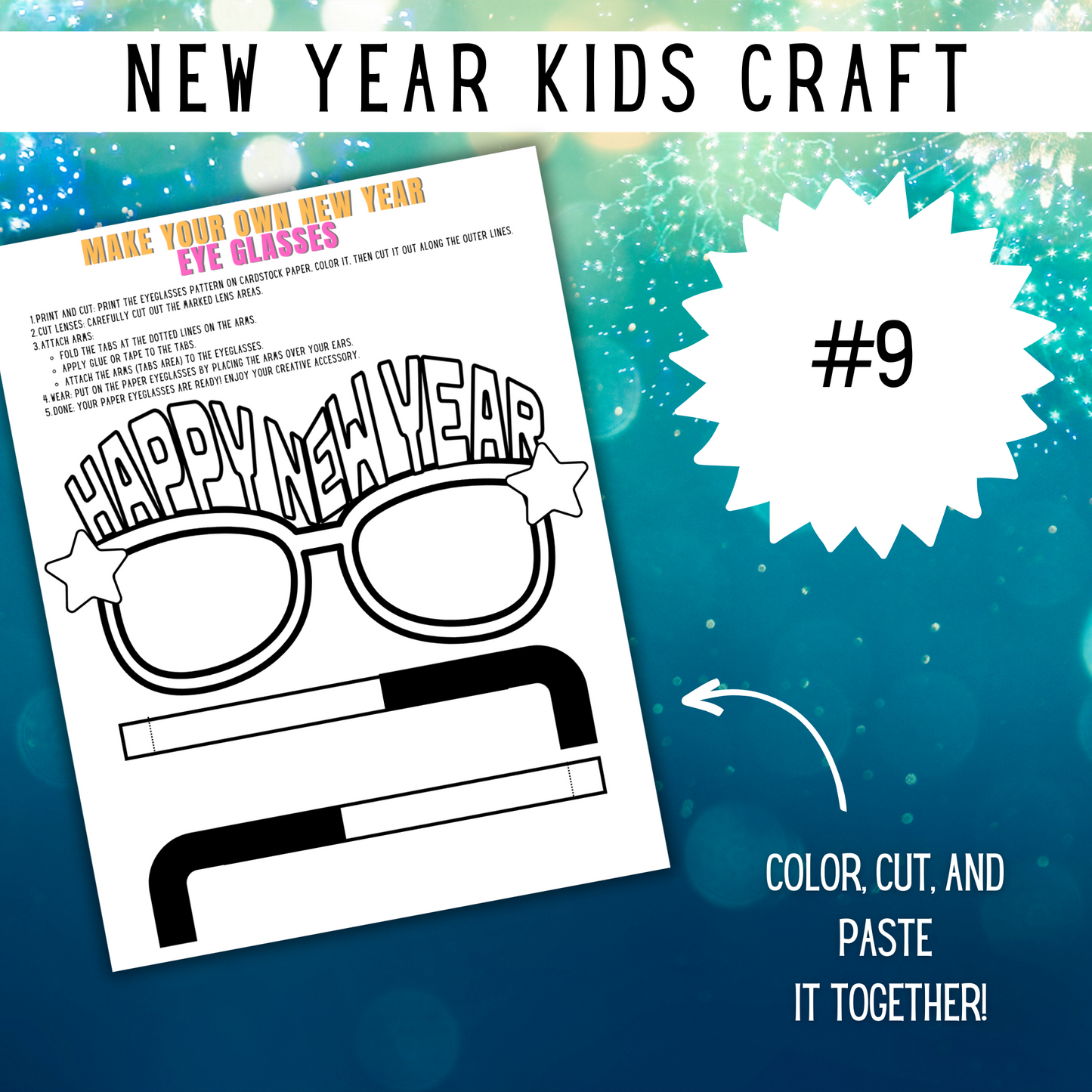 New Years Packet of Games, Coloring and Kids Crafts