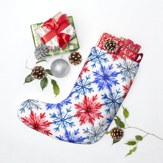 Oversized Bills Watercolor Snowflake Christmas Stockings