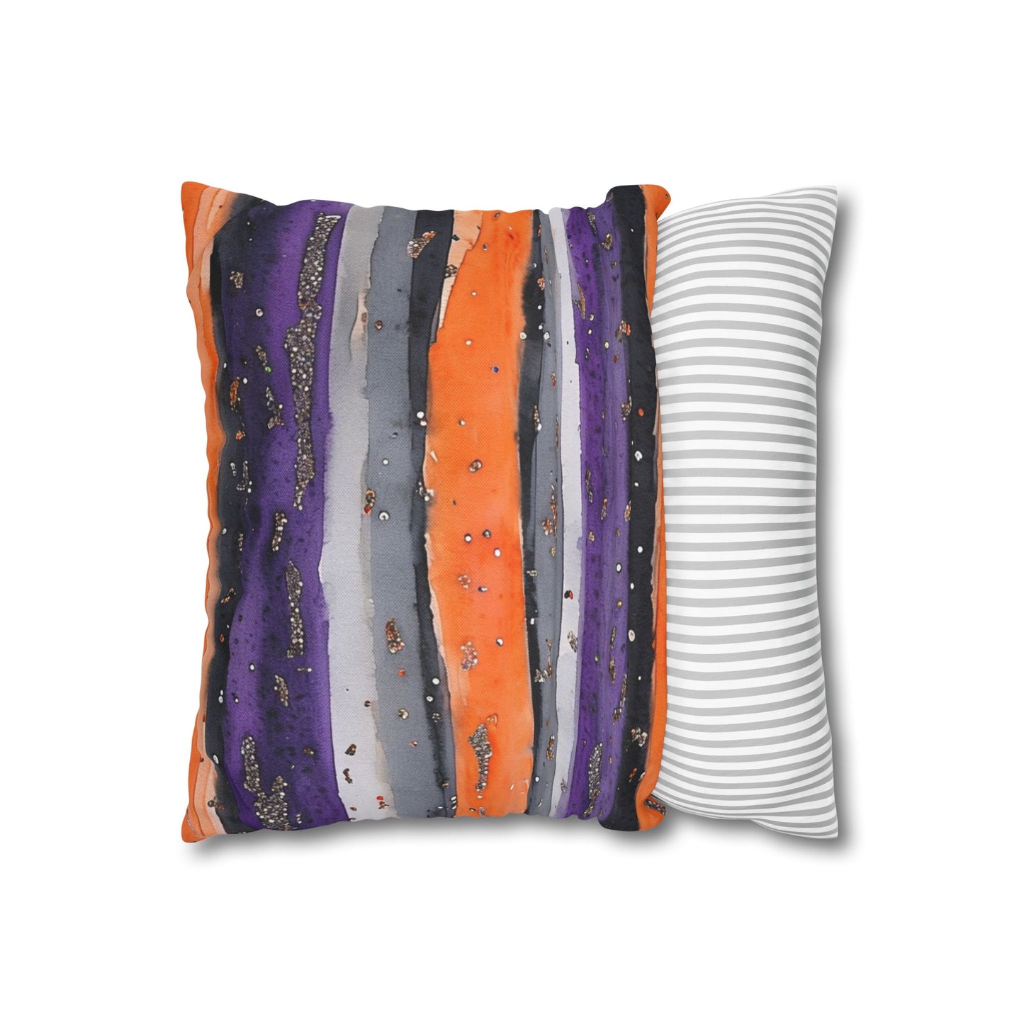 Bandits Stripe Watercolor Spun Polyester Square Pillowcase
