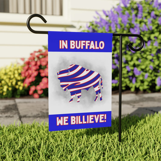 We Billieve Home Garden Banner | Floral Outdoor Decoration for Fall