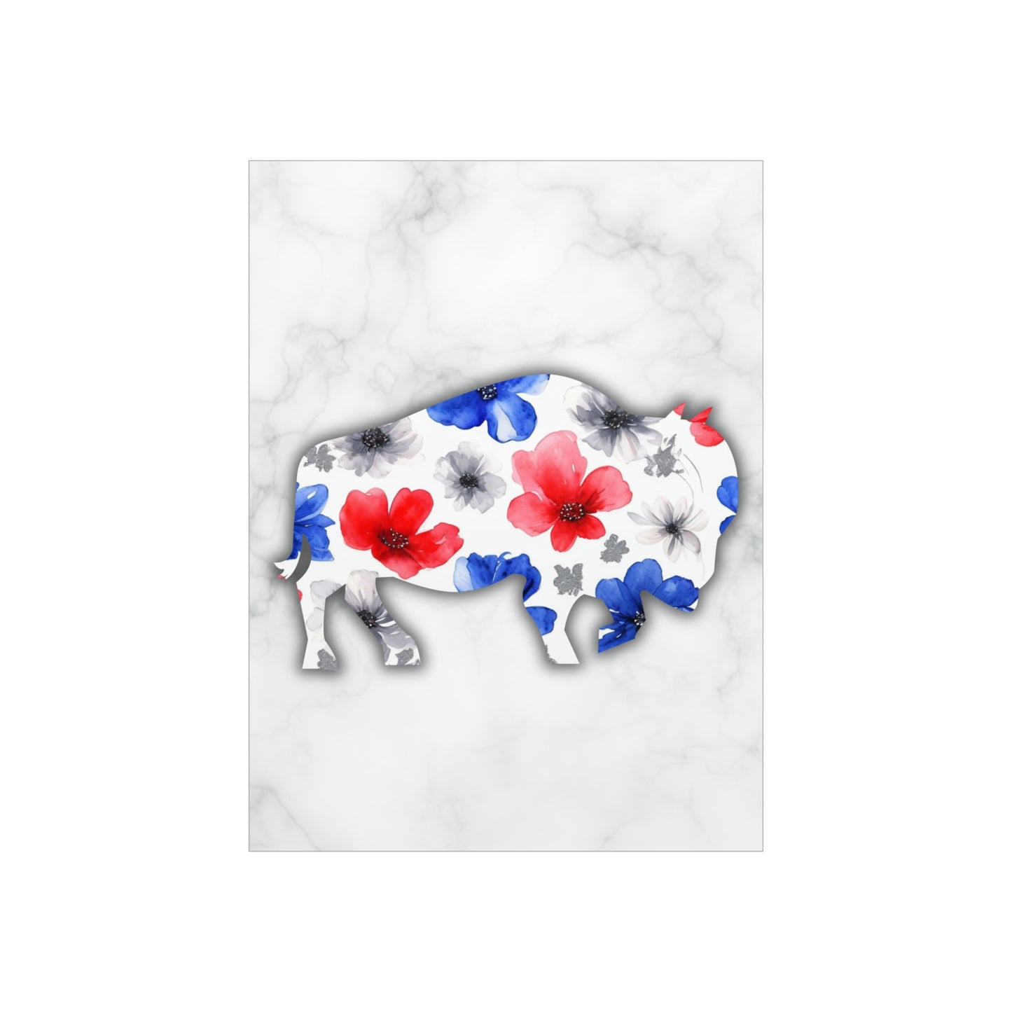 Floral Buffalo Foam Board - Home Decor Wall Art for Nature Lovers