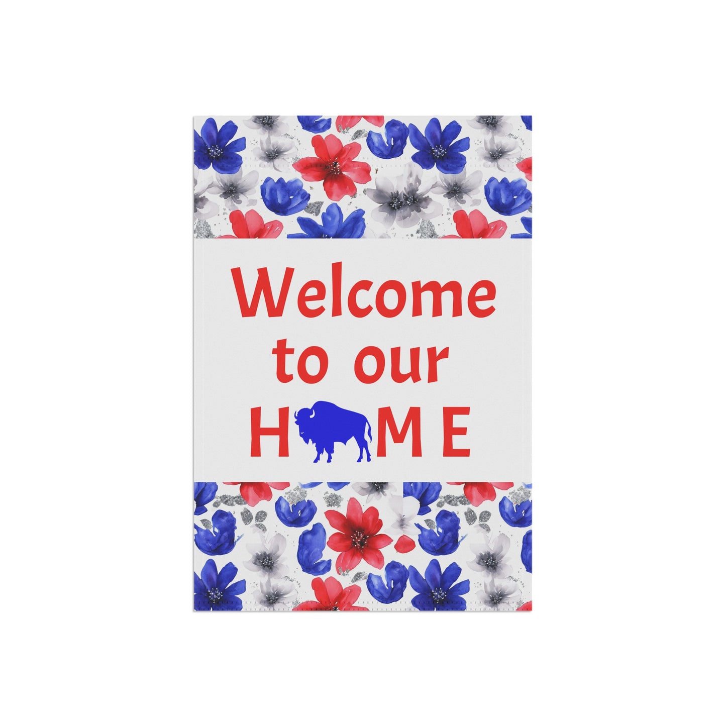 Welcome to Our Home Buffalo Floral Watercolor Design