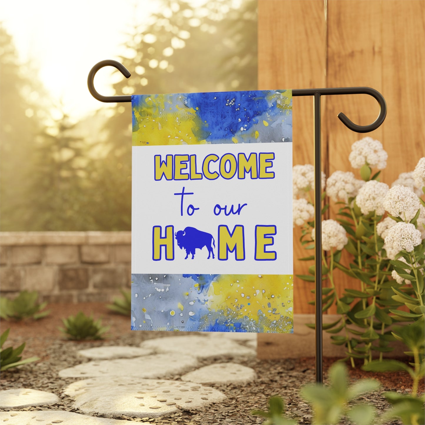 Welcome to Our Home Buffalo Hockey Watercolor Design