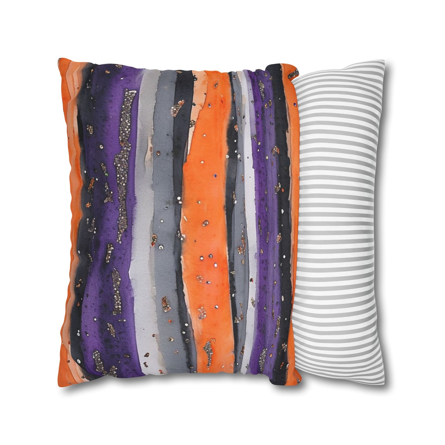 Bandits Stripe Watercolor Spun Polyester Square Pillowcase