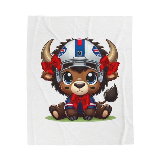 Children’s Buffalo Football Velveteen Blanket – Cozy Comfort for Little Fans Style #7