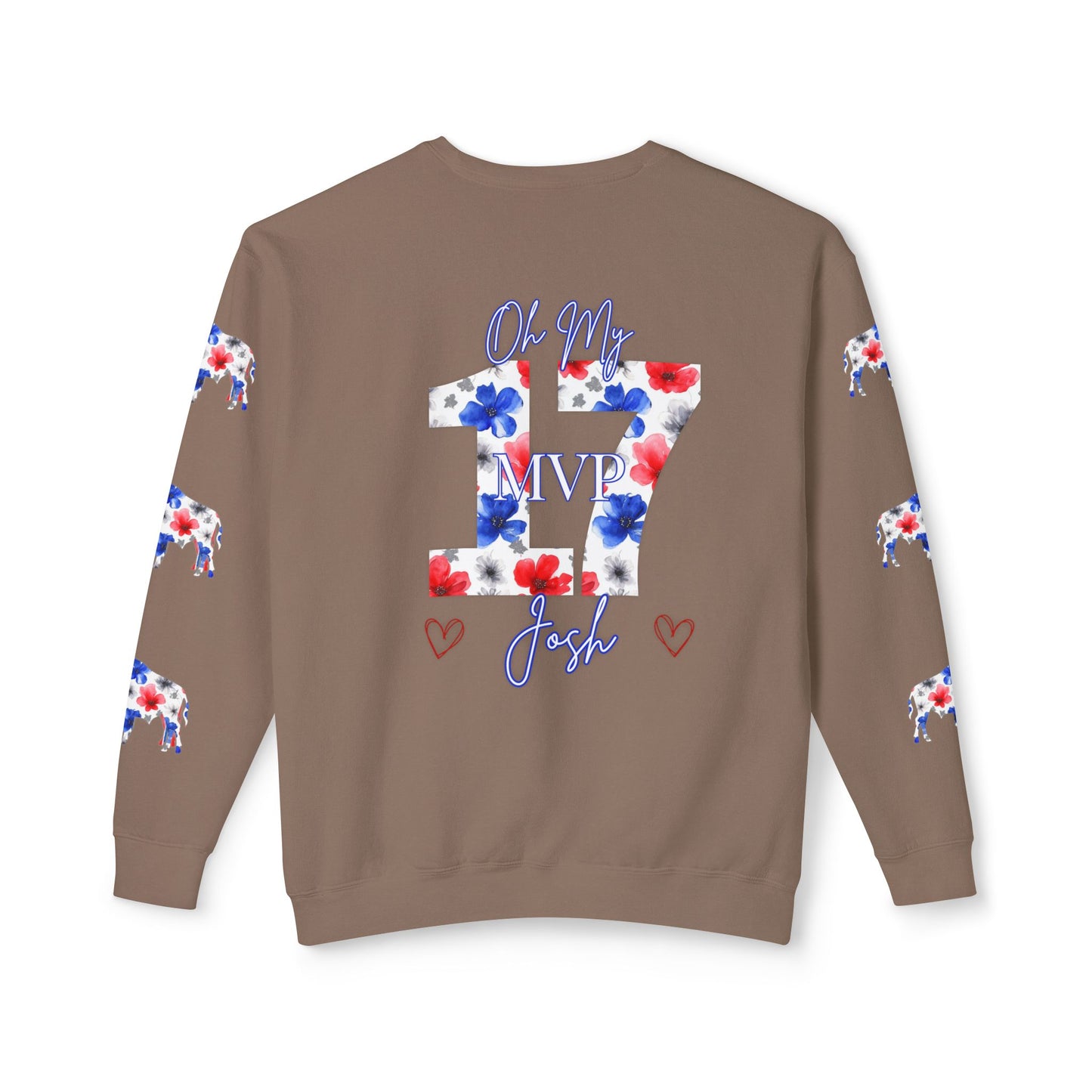 OH MY JOSH 2024 MVP Buffalo Football Unisex Lightweight Crewneck Sweatshirt