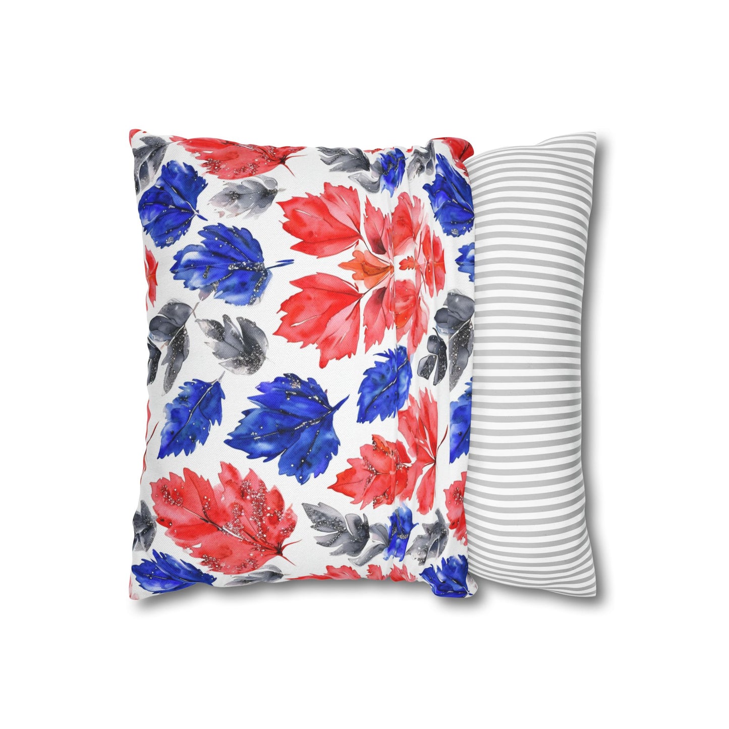 Buffalo Bills Fall Watercolor Leaves Spun Polyester Square Pillowcase