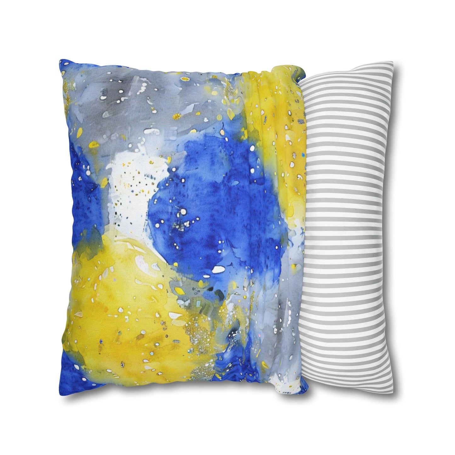 Buffalo Sabres Watercolor Splatter Spun Polyester Square Pillowcase