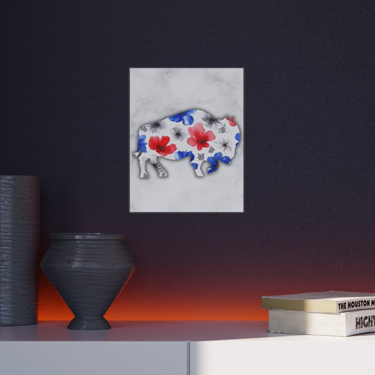 Floral Buffalo Foam Board - Home Decor Wall Art for Nature Lovers