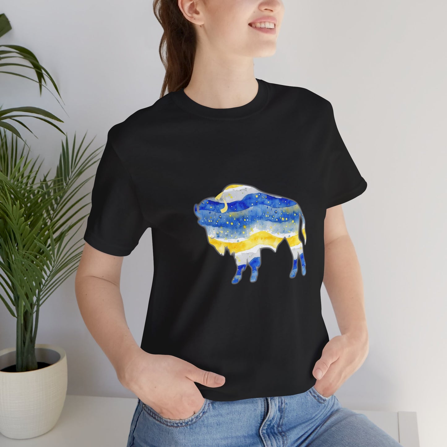 Sabres Watercolor Buffalo Unisex Short Sleeve Tee