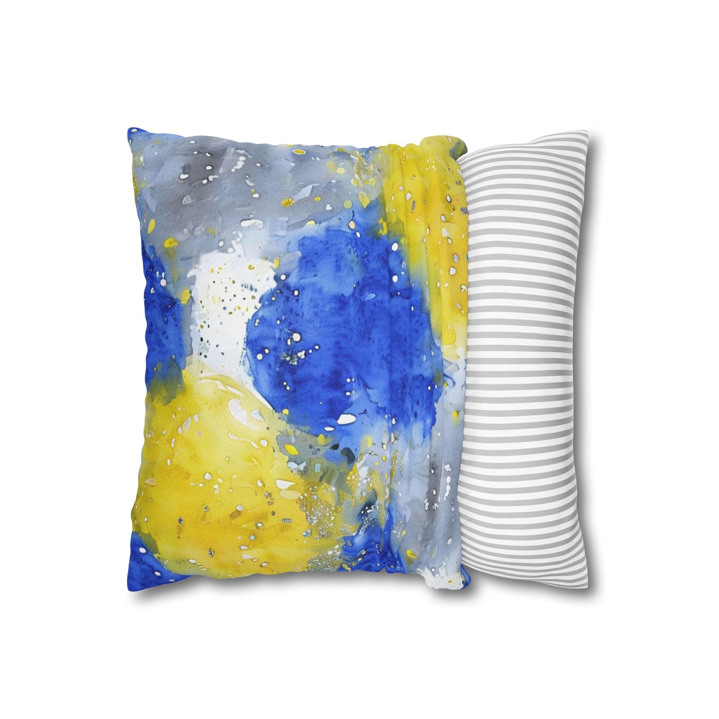 Buffalo Sabres Watercolor Splatter Spun Polyester Square Pillowcase