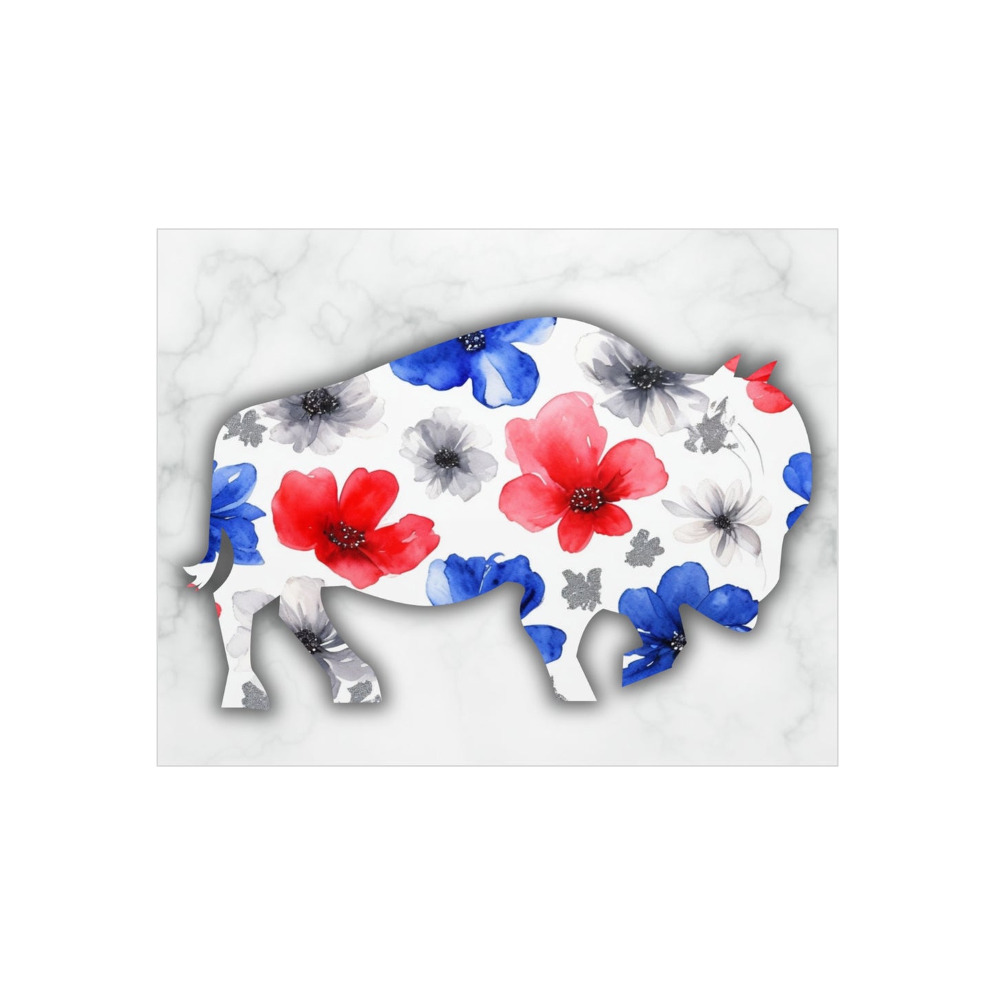 Floral Buffalo Foam Board - Home Decor Wall Art for Nature Lovers