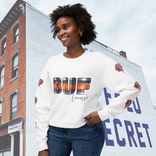 Watercolor BUF Bandits Lacrosse Unisex Lightweight Crewneck Sweatshirt