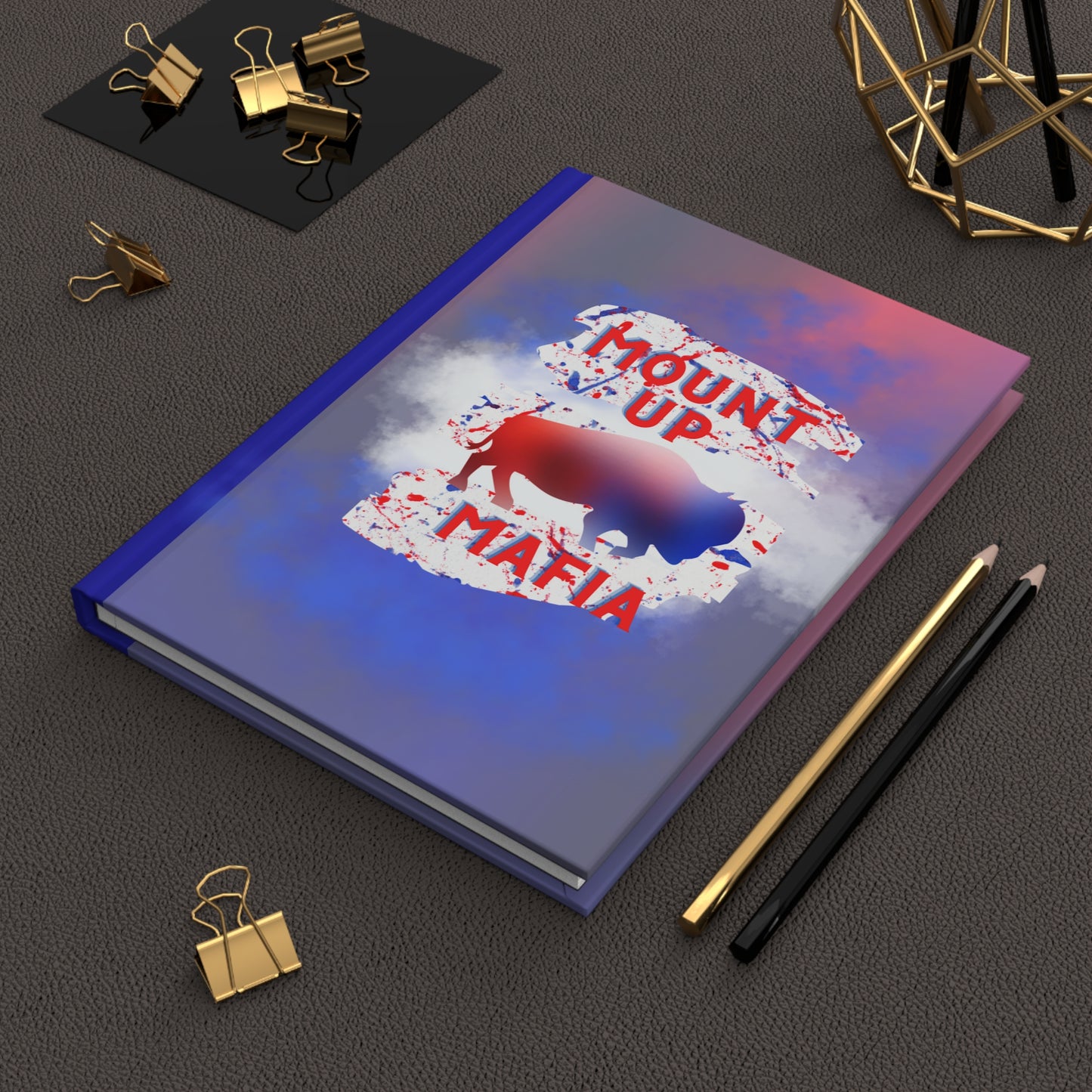 Mount Up Buffalo 6" x 9" 150 Page (75 sheets of lined white paper) Hardcover Matte Journal