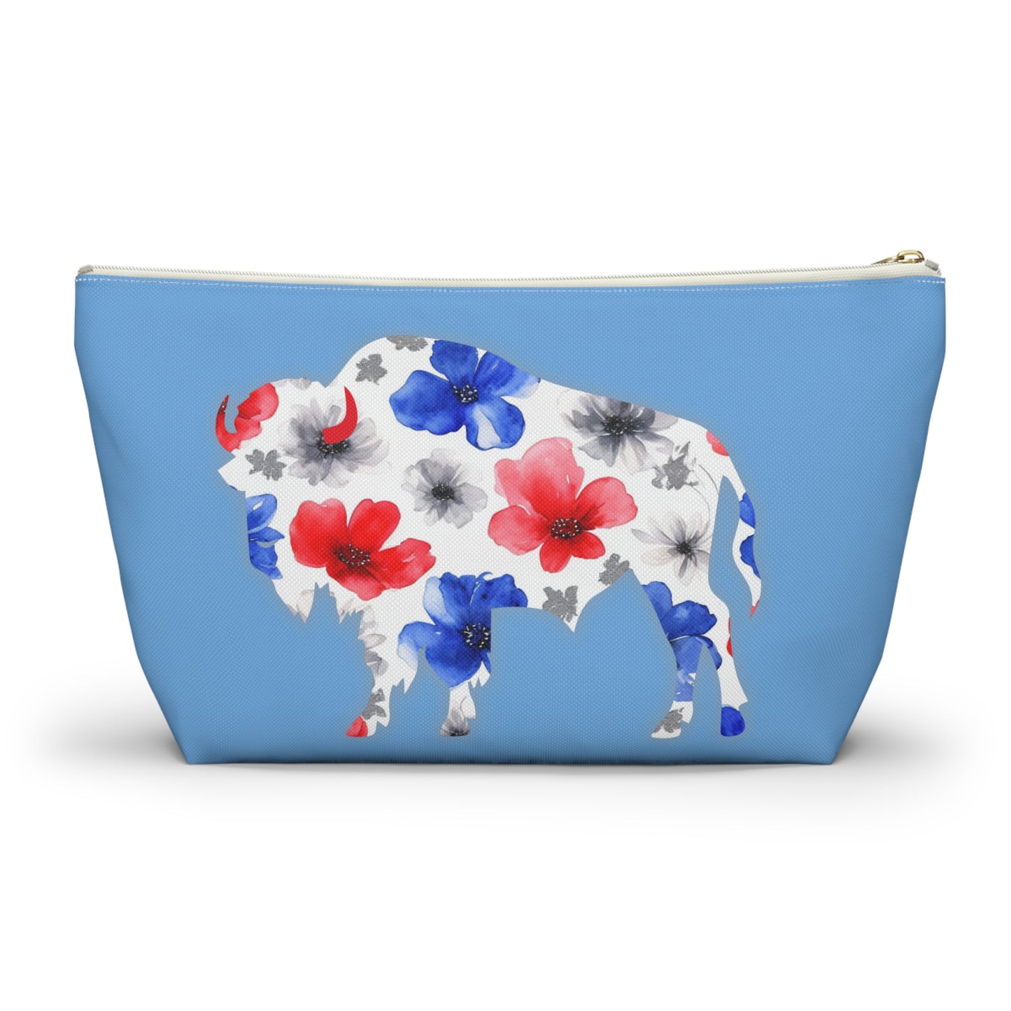MVP #17 Buffalo Football Retro Accessory Pouch w T-bottom ~ Baby Blue