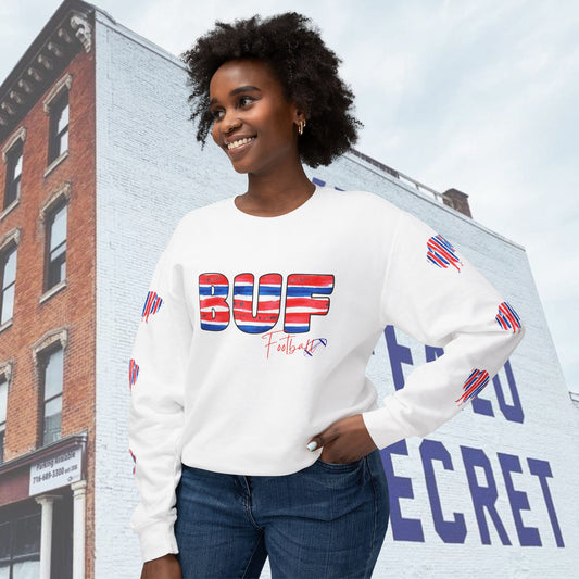 Watercolor BUF Bills Unisex Lightweight Crewneck Sweatshirt