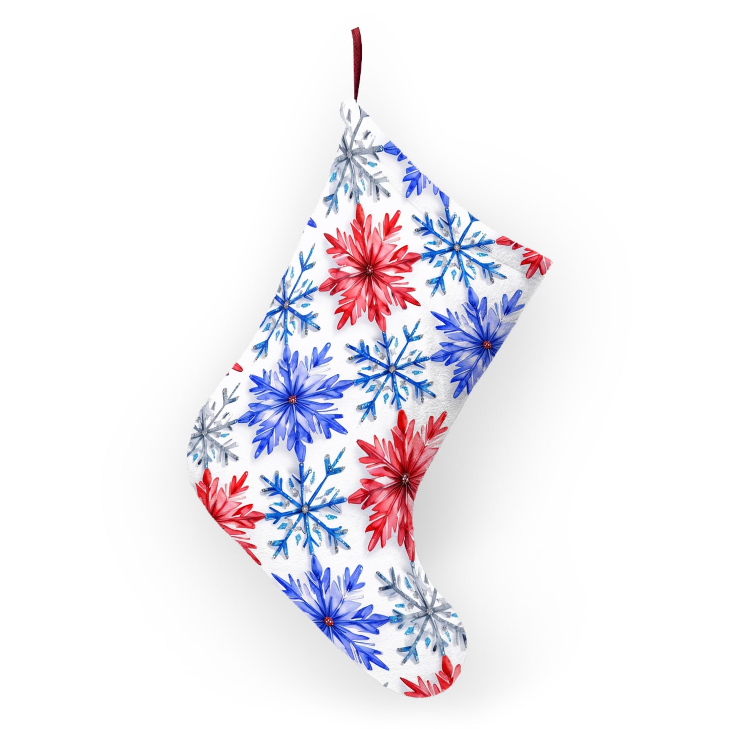 Oversized Bills Watercolor Snowflake Christmas Stockings