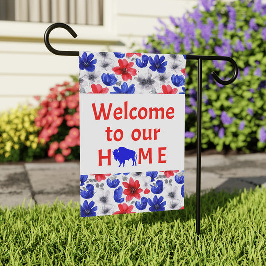 Welcome to Our Home Buffalo Floral Watercolor Design