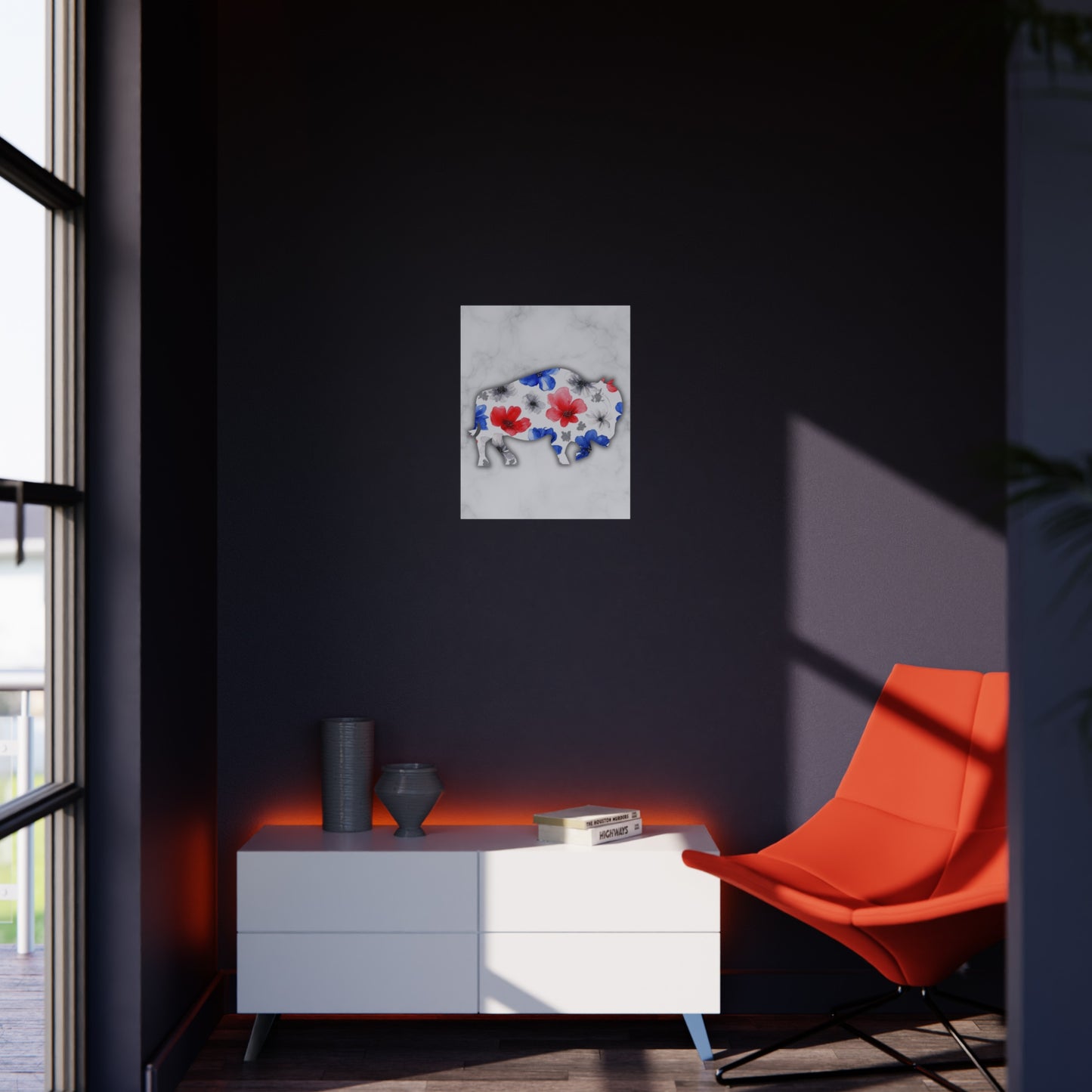 Floral Buffalo Foam Board - Home Decor Wall Art for Nature Lovers