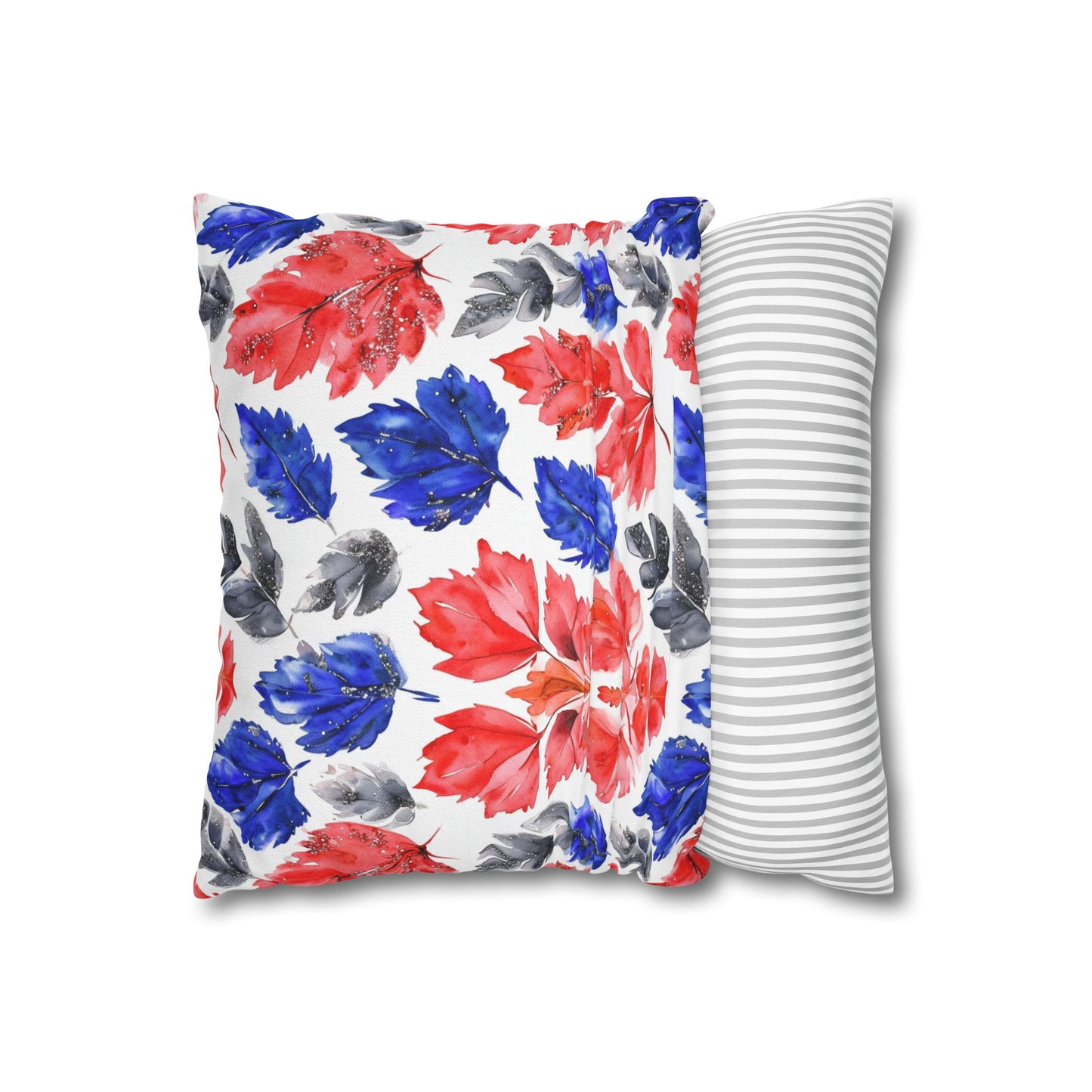 Buffalo Bills Fall Watercolor Leaves Spun Polyester Square Pillowcase