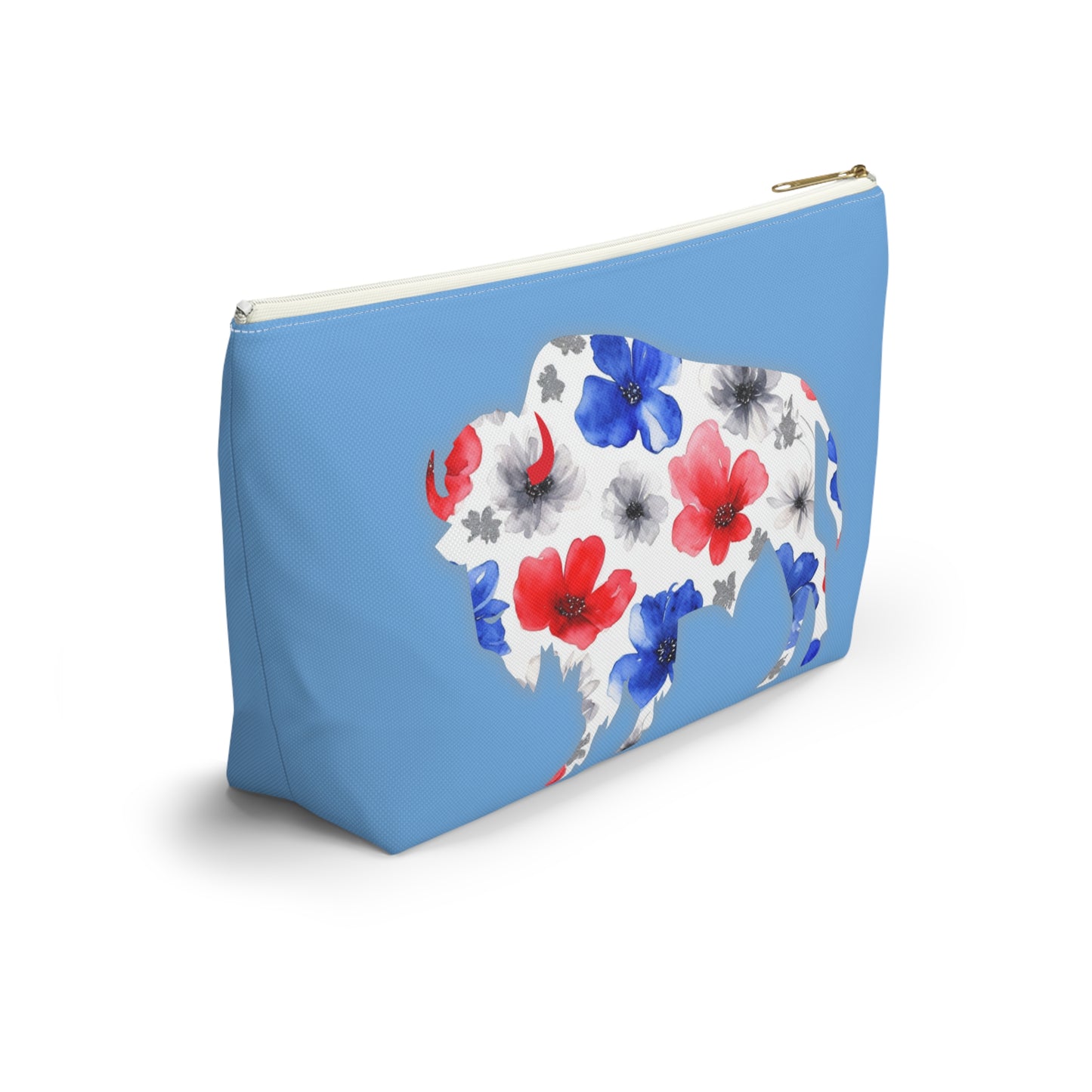 MVP #17 Buffalo Football Retro Accessory Pouch w T-bottom ~ Baby Blue