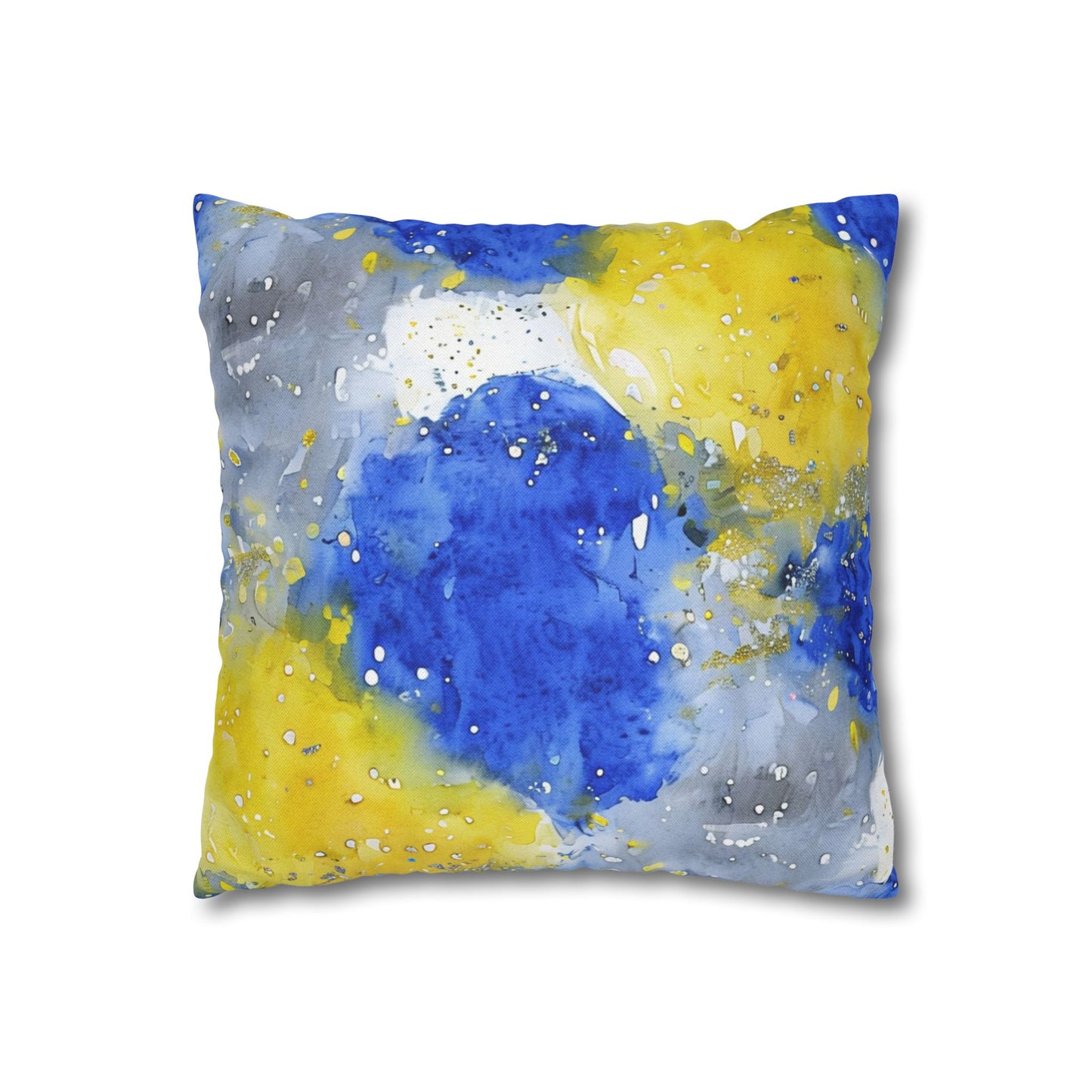 Buffalo Sabres Watercolor Splatter Spun Polyester Square Pillowcase