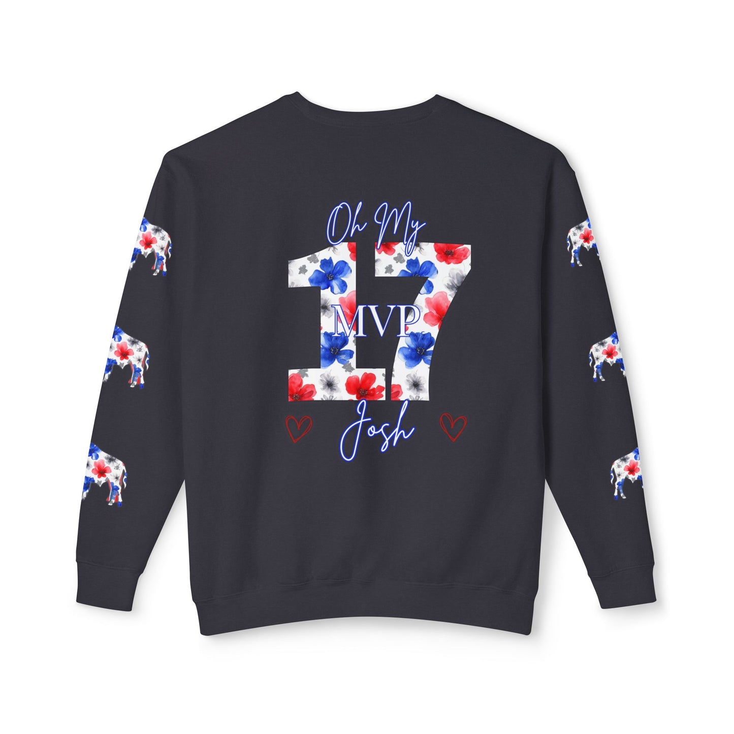 OH MY JOSH 2024 MVP Buffalo Football Unisex Lightweight Crewneck Sweatshirt