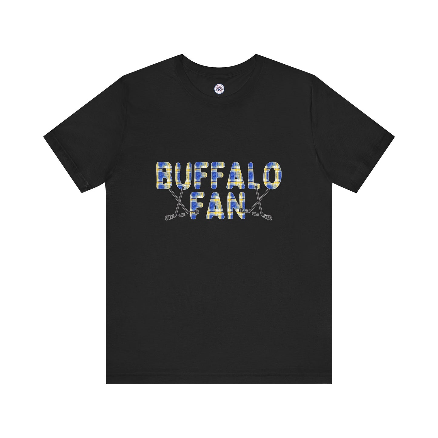 Sabres Watercolor Buffalo Plaid Unisex Short Sleeve Tee
