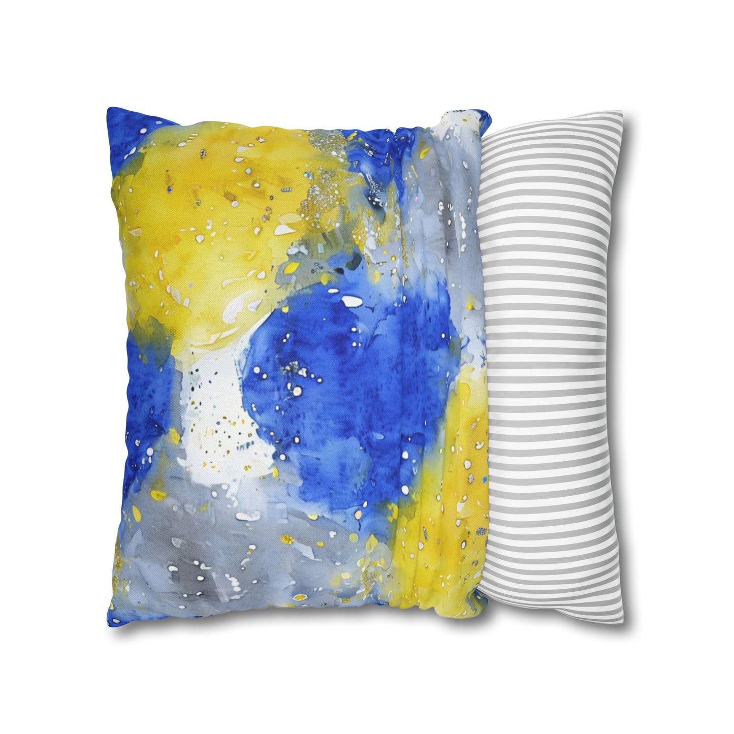 Buffalo Sabres Watercolor Splatter Spun Polyester Square Pillowcase