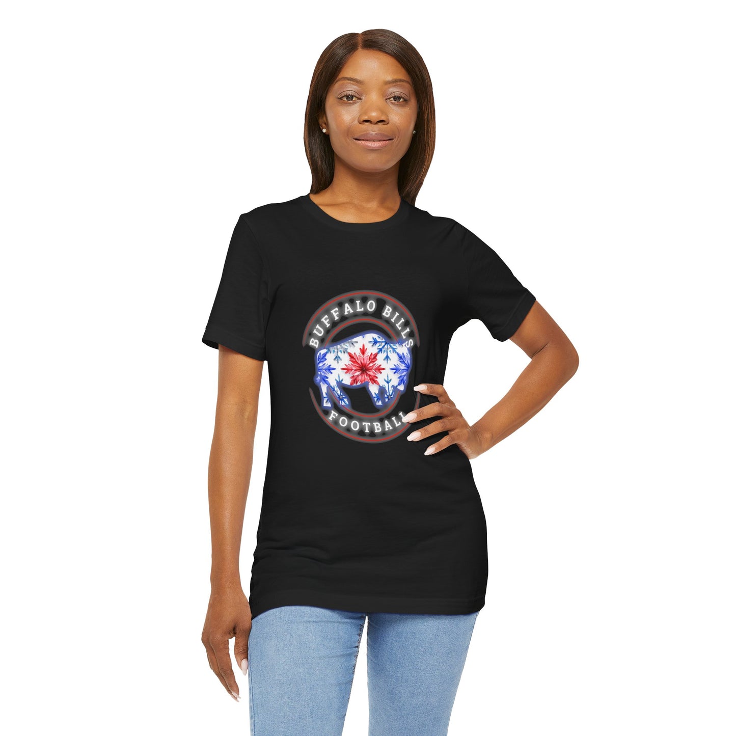 Buffalo Bills Football Snowflake Watercolor Buffalo Unisex Short Sleeve Tee