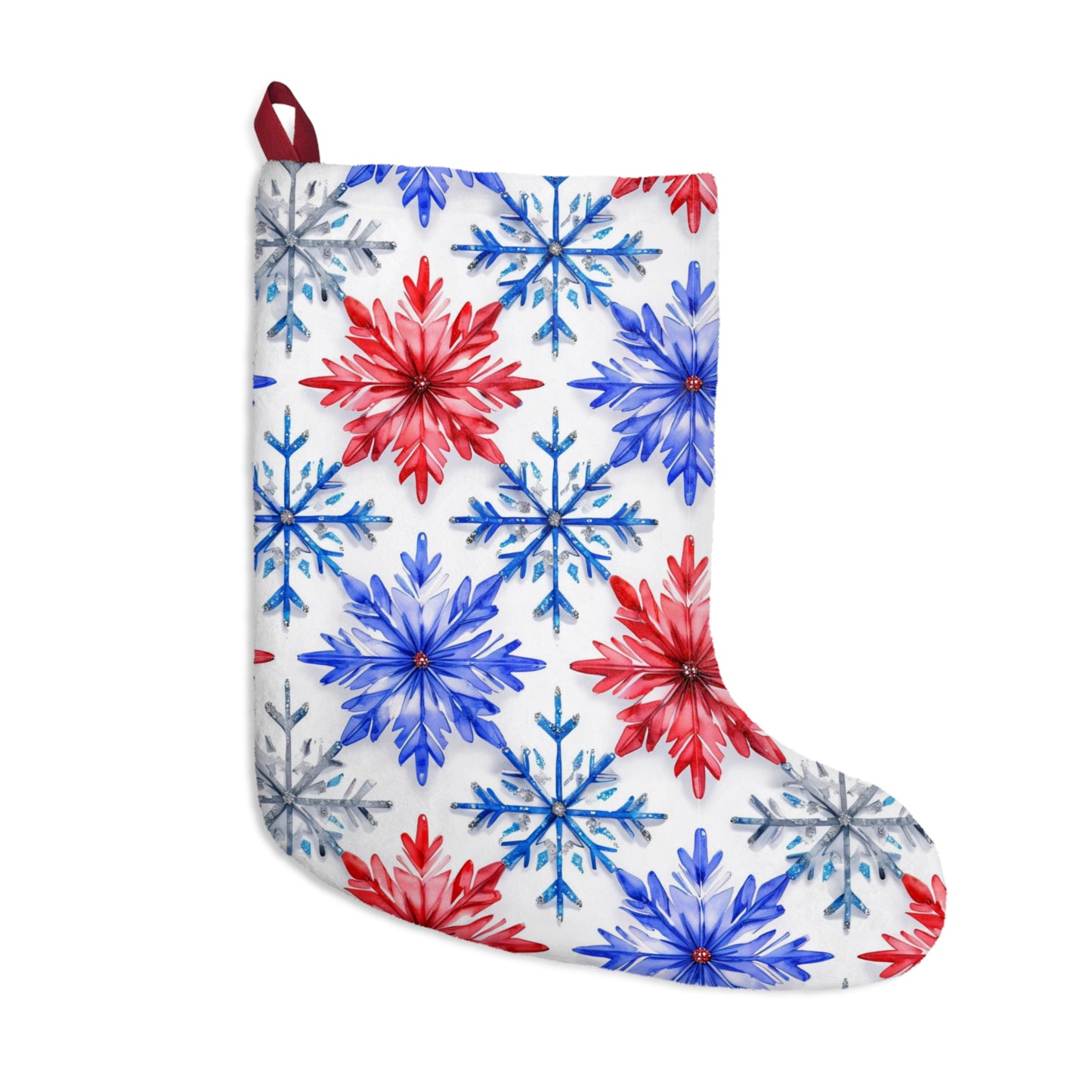 Oversized Bills Watercolor Snowflake Christmas Stockings