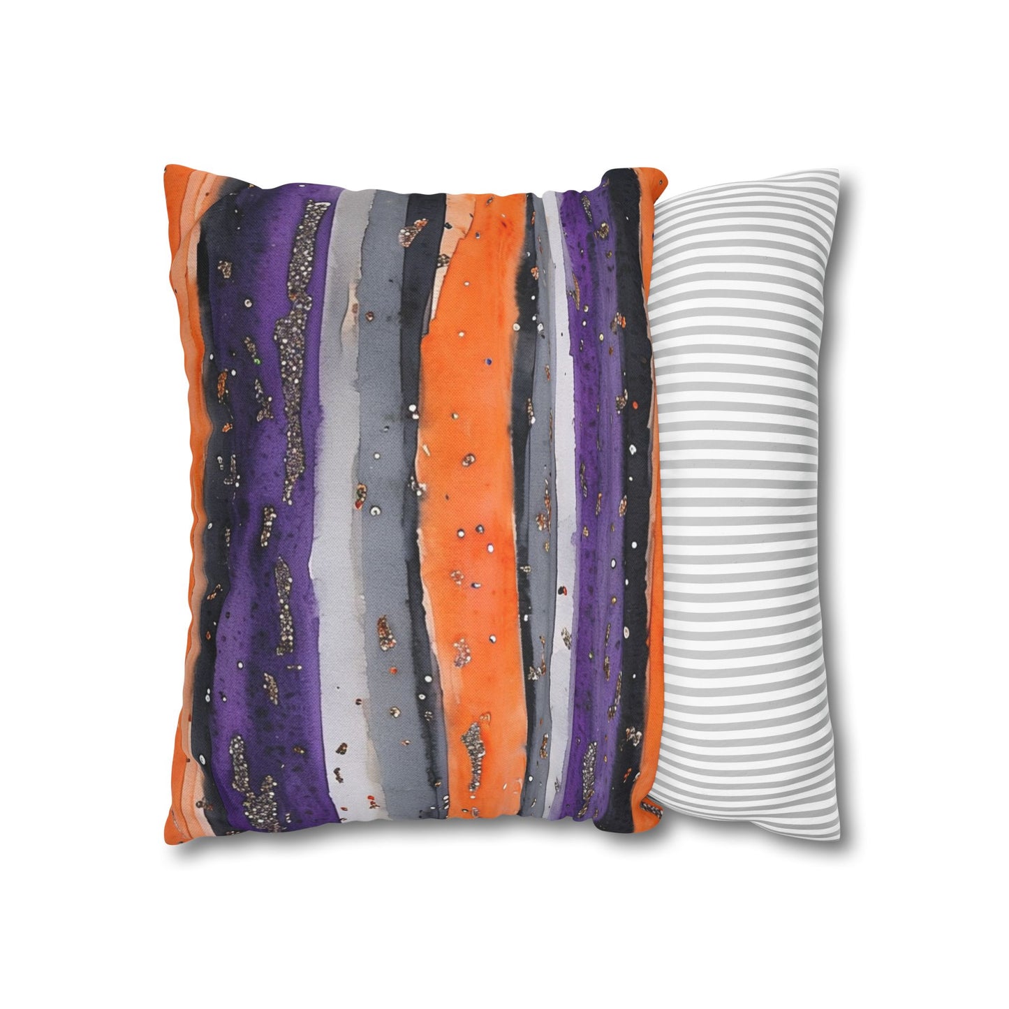 Bandits Stripe Watercolor Spun Polyester Square Pillowcase