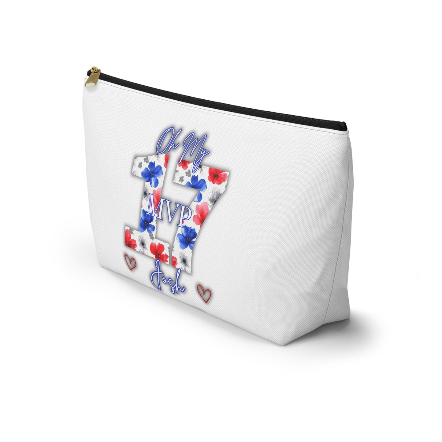 Oh My Josh Buffalo Football Retro Accessory Pouch w T-bottom ~ White
