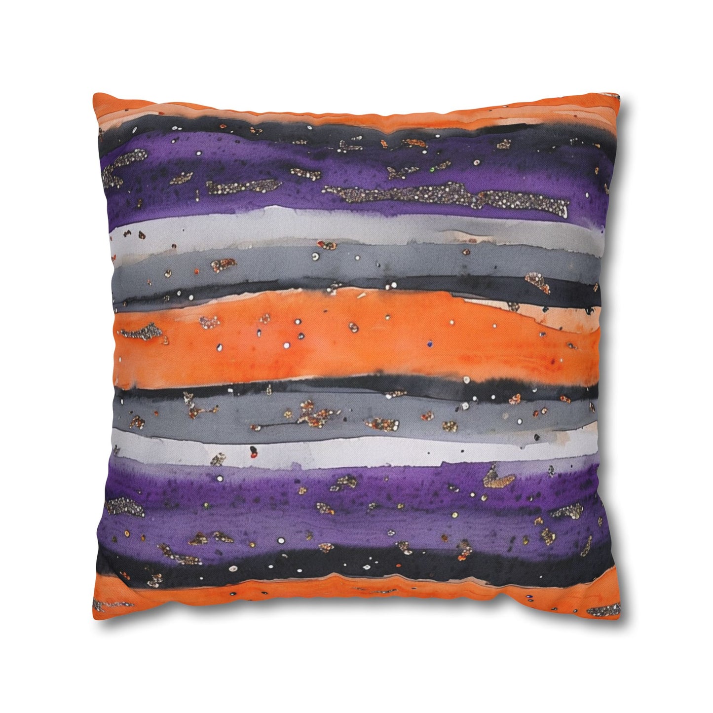 Bandits Stripe Watercolor Spun Polyester Square Pillowcase