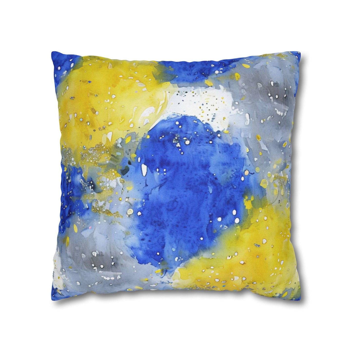 Buffalo Sabres Watercolor Splatter Spun Polyester Square Pillowcase