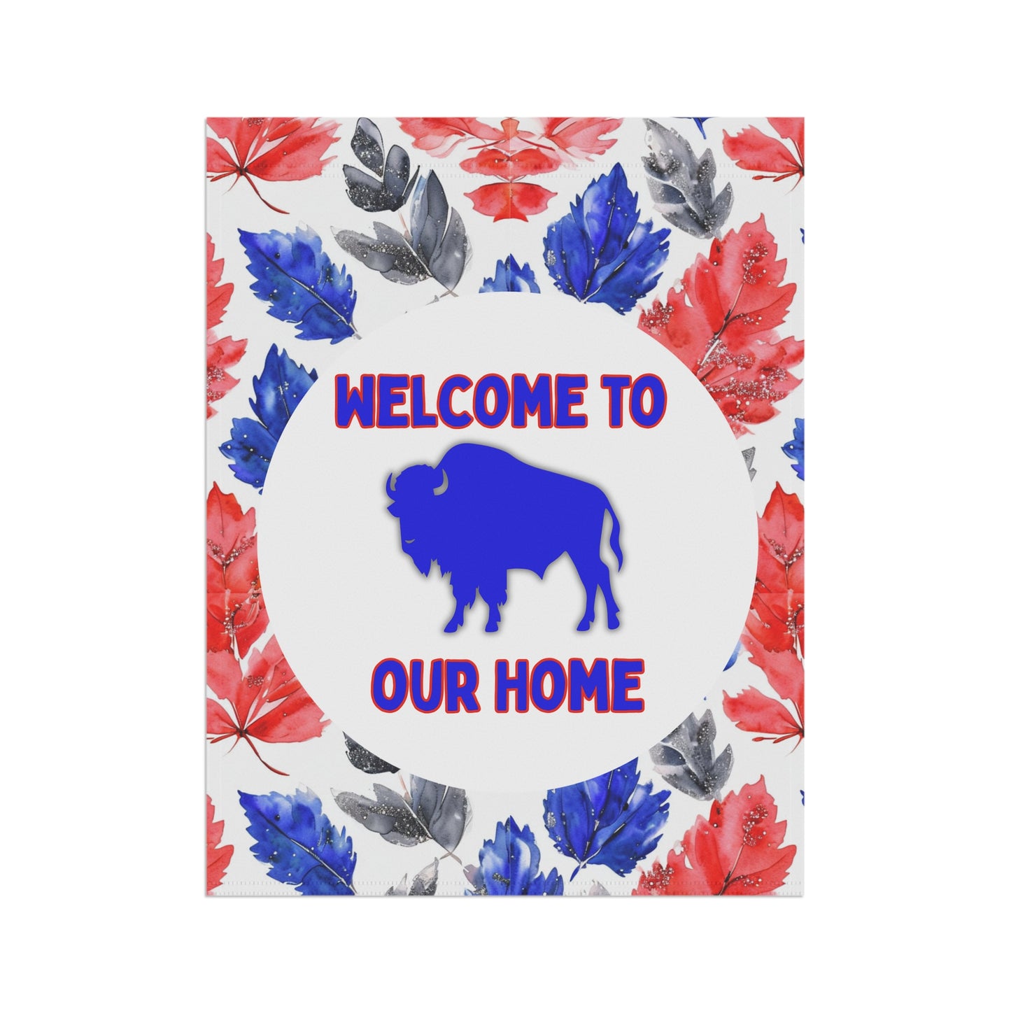 Welcome Home Garden Banner | Watercolor Leaves Outdoor Decoration for Fall