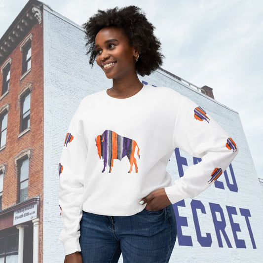 Watercolor Buffalo Bandits Unisex Lightweight Crewneck Sweatshirt