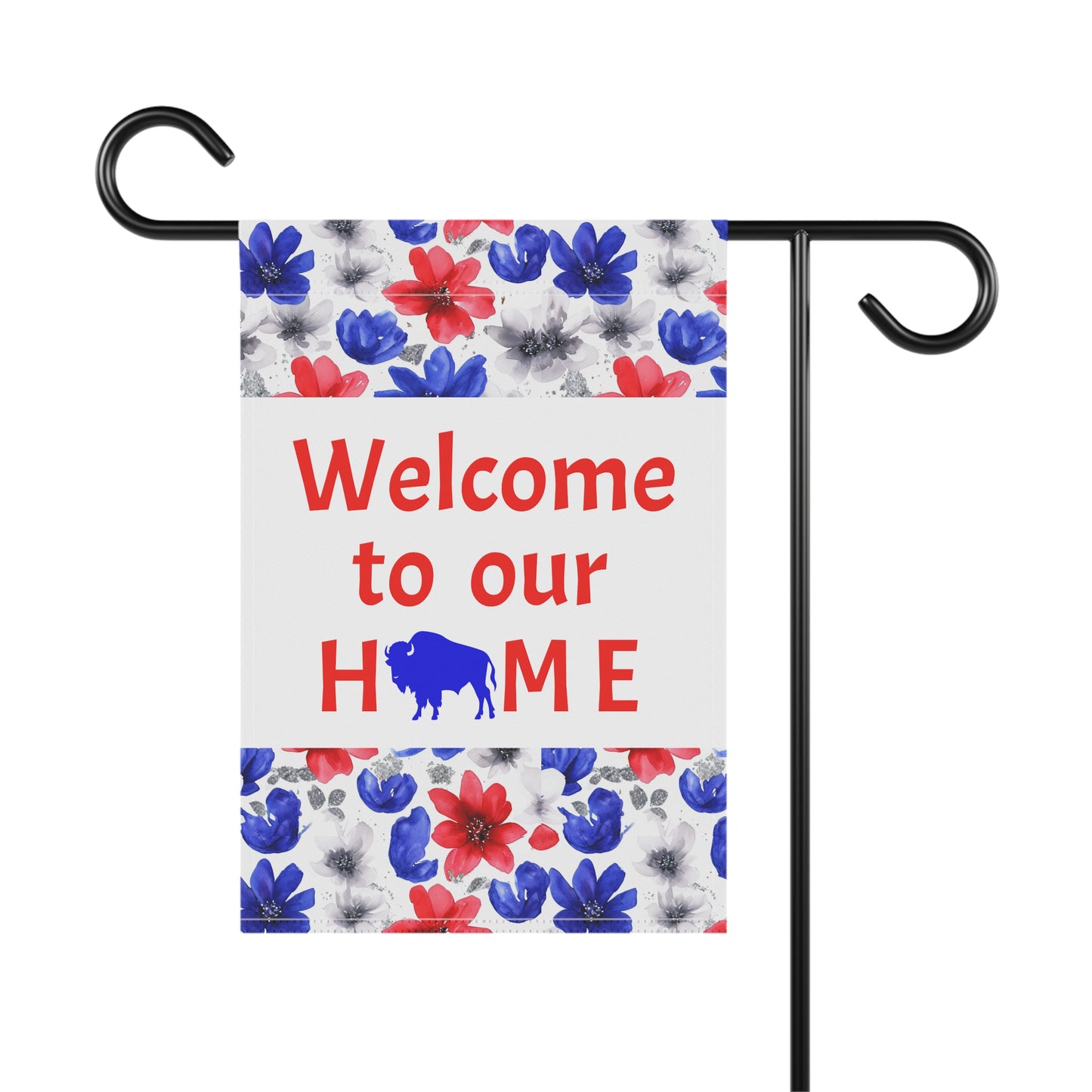 Welcome to Our Home Buffalo Floral Watercolor Design